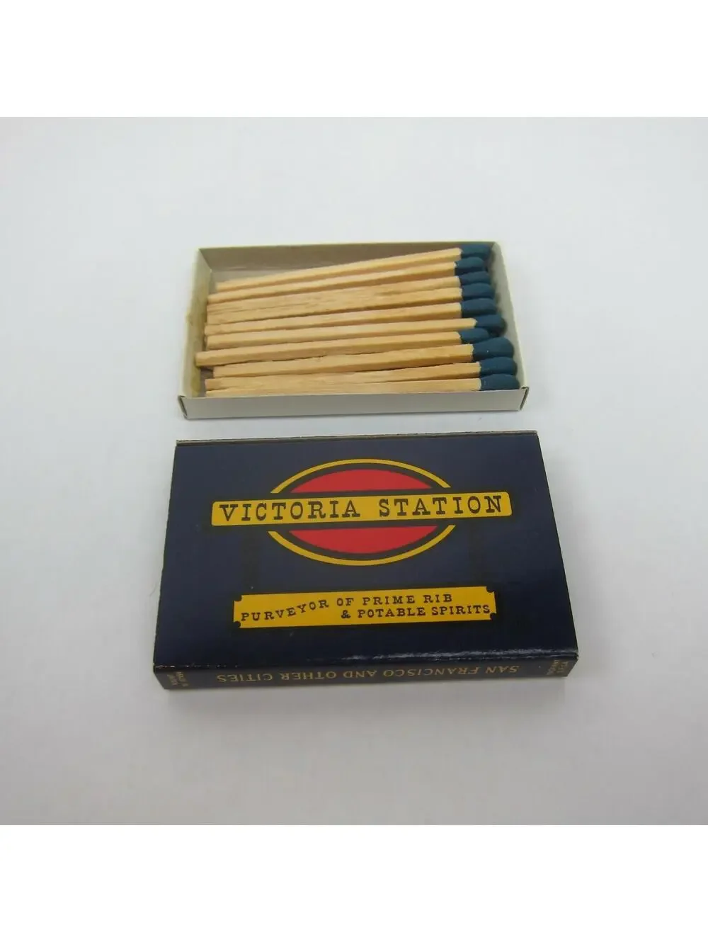 2 Vintage Matchboxes Victoria Station Mountain Charleys Saloon California Match